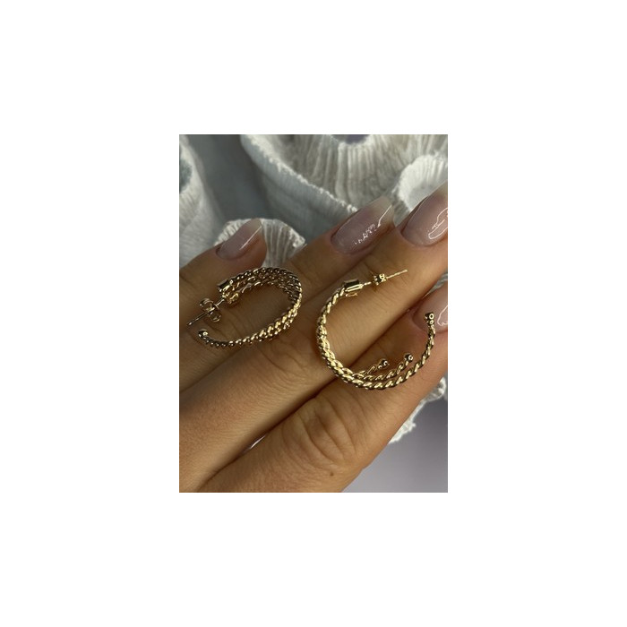 Gold Plated Earrings Length 1 Inch