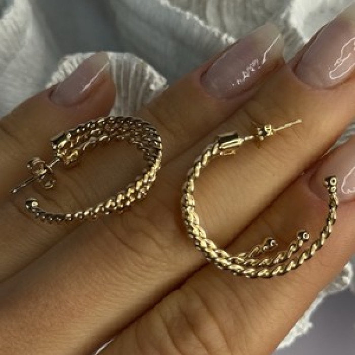 Gold Plated Earrings Length 1 Inch