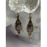 Vintage 925 Sterling Silver Amethyst Earrings