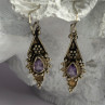 Vintage 925 Sterling Silver Amethyst Earrings