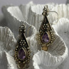 Vintage 925 Sterling Silver Amethyst Earrings