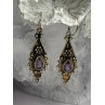 Vintage 925 Sterling Silver Amethyst Earrings