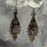 Vintage 925 Sterling Silver Amethyst Earrings
