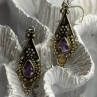 Vintage 925 Sterling Silver Amethyst Earrings