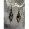 Vintage 925 Sterling Silver Amethyst Earrings
