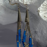 Native American 925 Sterling Silver Blue Lapis Earrings