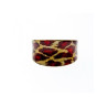 925 Sterling Silver Gold Plated Enamel Leopard Print Ring Size 8
