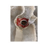 925 Sterling Silver Hessonite & Red Enamel Ring Size 9.5