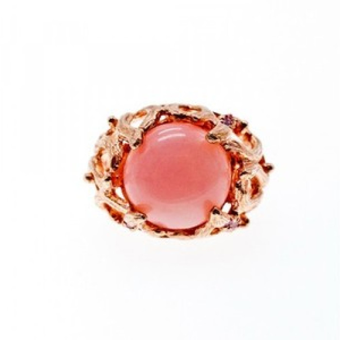 925 Sterling Silver Gold Plated Morganite 