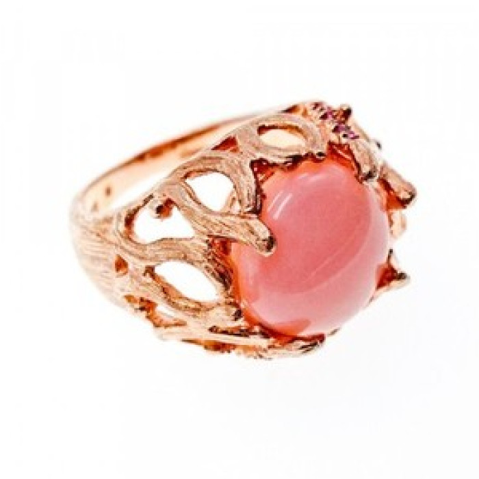 925 Sterling Silver Gold Plated Morganite 