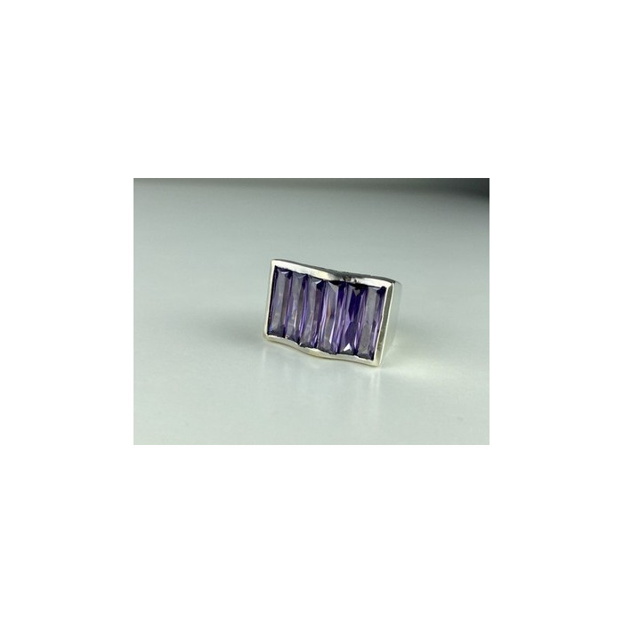 925 Sterling Silver Purple Tourmaline Ring Size 6