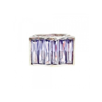 925 Sterling Silver Purple Tourmaline Ring Size 6