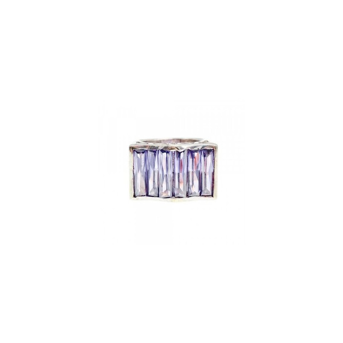 925 Sterling Silver Purple Tourmaline Ring Size 6