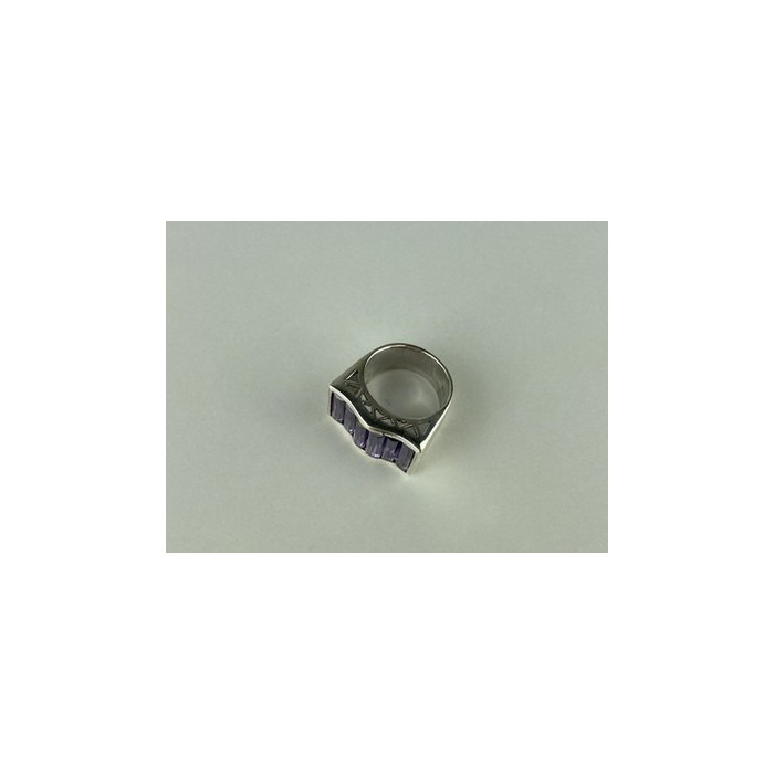 925 Sterling Silver Purple Tourmaline Ring Size 6