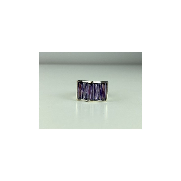 925 Sterling Silver Purple Tourmaline Ring Size 6