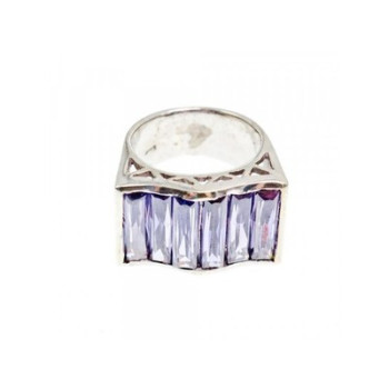925 Sterling Silver Purple Tourmaline Ring Size 6