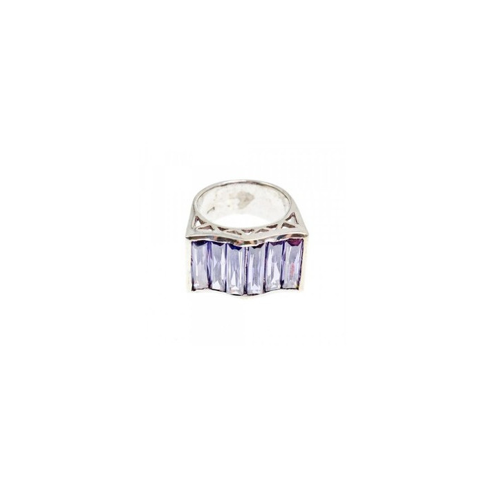 925 Sterling Silver Purple Tourmaline Ring Size 6