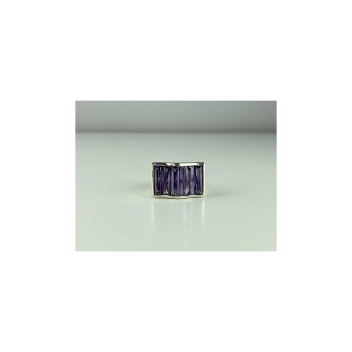 925 Sterling Silver Purple Tourmaline Ring Size 6