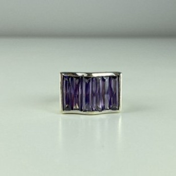 925 Sterling Silver Purple Tourmaline Ring Size 6