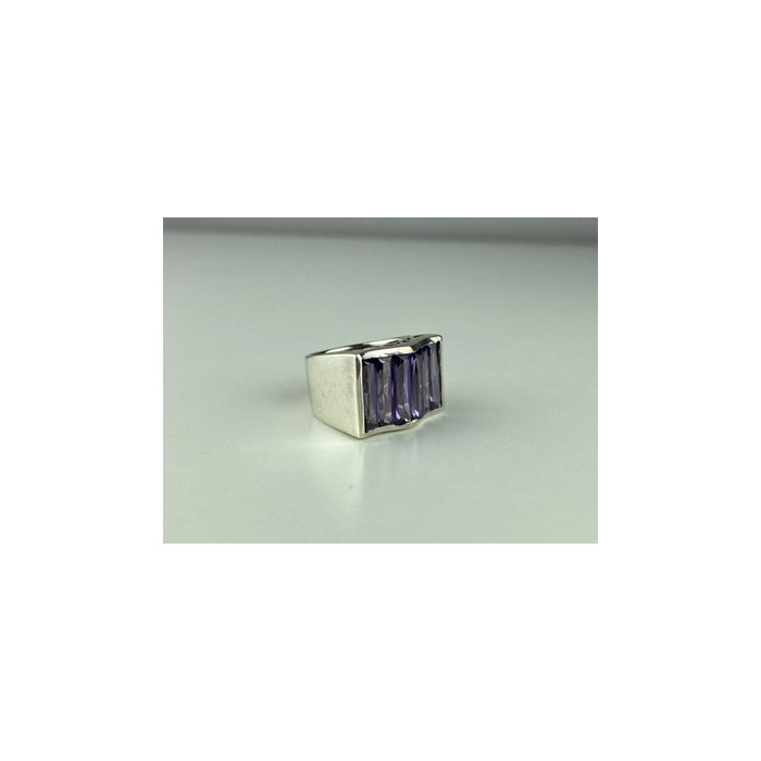 925 Sterling Silver Purple Tourmaline Ring Size 6