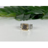 Men's 925 Sterling Silver with Gilding (14 K) Haliotis Ring Size 10.5