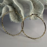Large Hoop Gold Plated Earrings Length 2.40 Inch