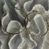 Large Hoop Gold Plated Earrings Length 2.40 Inch