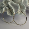 Large Hoop Gold Plated Earrings Length 2.40 Inch