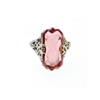 925 Sterling Silver Pink  Agate 