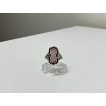 925 Sterling Silver Pink  Agate 