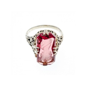 925 Sterling Silver Pink  Agate 
