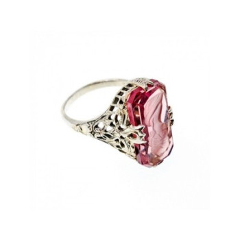 925 Sterling Silver Pink  Agate 