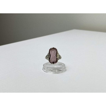 925 Sterling Silver Pink  Agate 