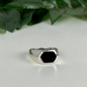 925 Sterling Silver Black Nephrite (Jade) Ring Size 10