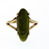 925 Sterling Silver Gold Plated Green Agate Ring Size 6.5