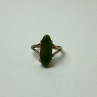 925 Sterling Silver Gold Plated Green Agate Ring Size 6.5