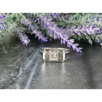 Men's 925 Sterling Silver White Sapphire Ring Size 11.5