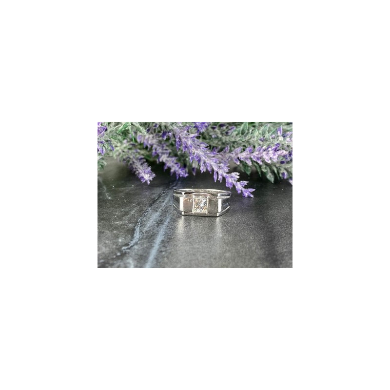 Men's 925 Sterling Silver White Sapphire Ring Size 11.5