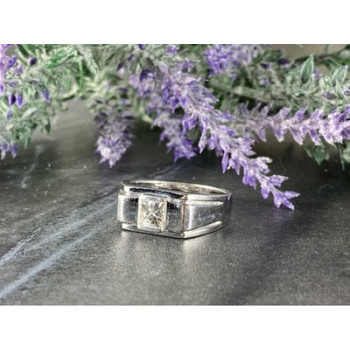 Men's 925 Sterling Silver White Sapphire Ring Size 11.5