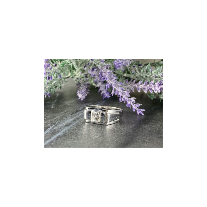 Men's 925 Sterling Silver White Sapphire Ring Size 11.5