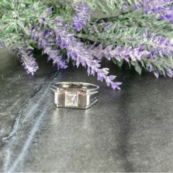 Men'S 925 Sterling Silver White Sapphire Ring Size 11.5