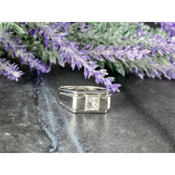 Men's 925 Sterling Silver White Sapphire Ring Size 11.5