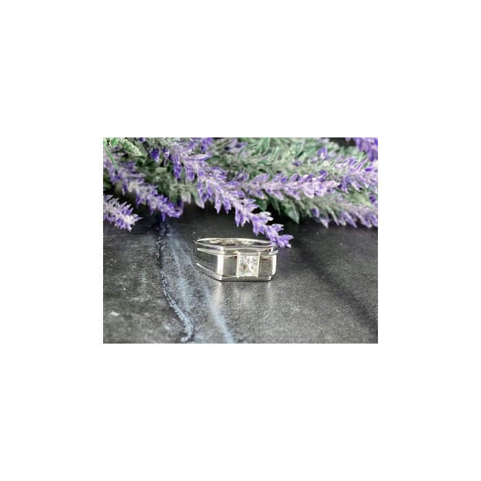 Men's 925 Sterling Silver White Sapphire Ring Size 11.5