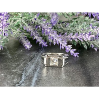 Men's 925 Sterling Silver White Sapphire Ring Size 11.5