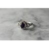 925 Sterling Silver  Blue and White Sapphire Ring Size 6.5