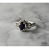 925 Sterling Silver Blue and White Sapphire Ring Size 6.5
