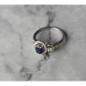 925 Sterling Silver Blue and White Sapphire Ring Size 6.5