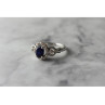 925 Sterling Silver  Blue and White Sapphire Ring Size 6.5