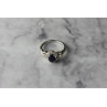 925 Sterling Silver  Blue and White Sapphire Ring Size 6.5