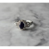 925 Sterling Silver Blue and White Sapphire Ring Size 6.5